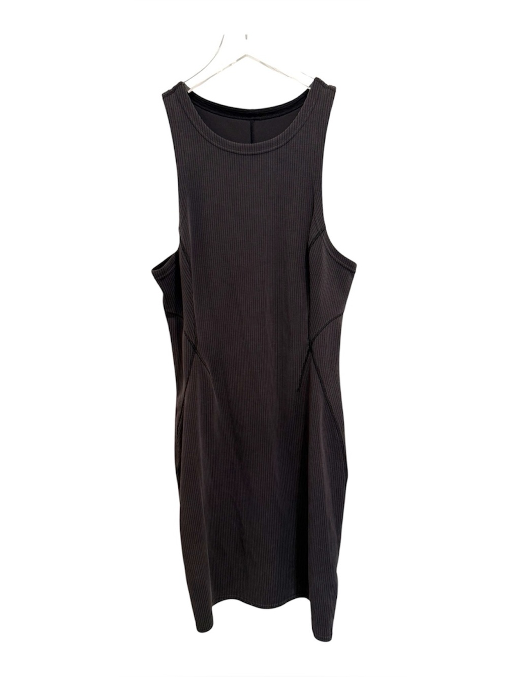 LULULEMON Ribbed Softstreme Slim-Fit Tank Dress in Black size 12